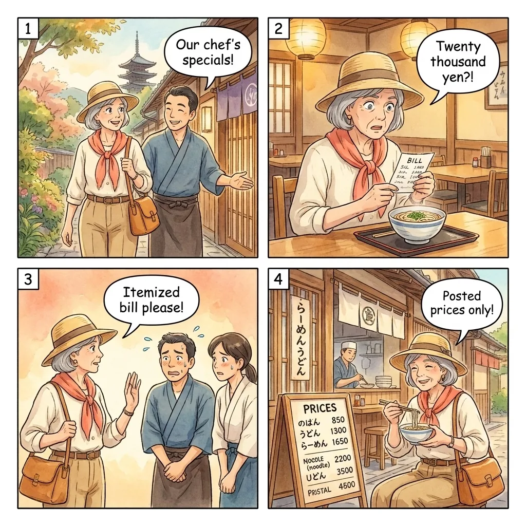Overpriced Restaurant Near Temples — comic illustration