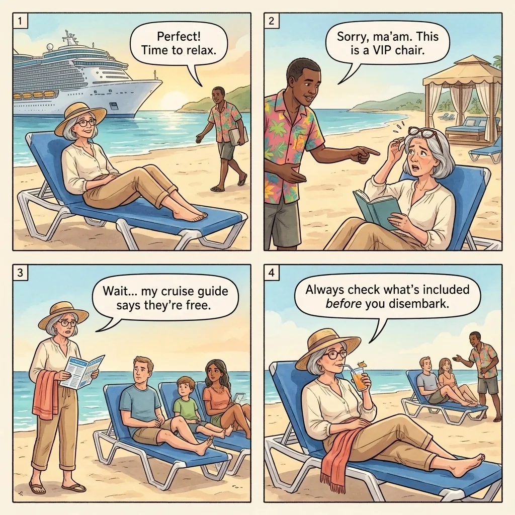 Beach Chair and Umbrella Territorial Claims — comic illustration