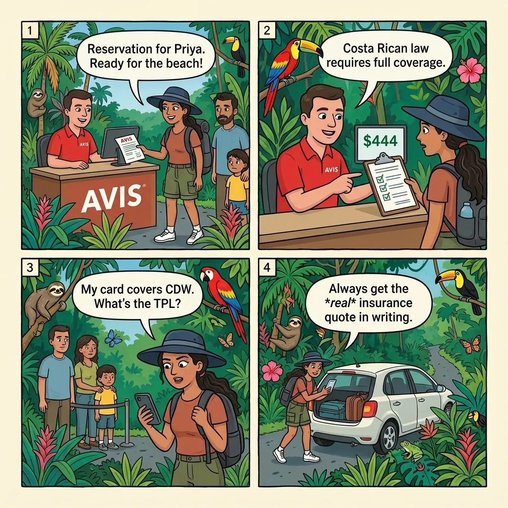 Avis LIR 'Mandatory Insurance' Bait-and-Switch — comic illustration