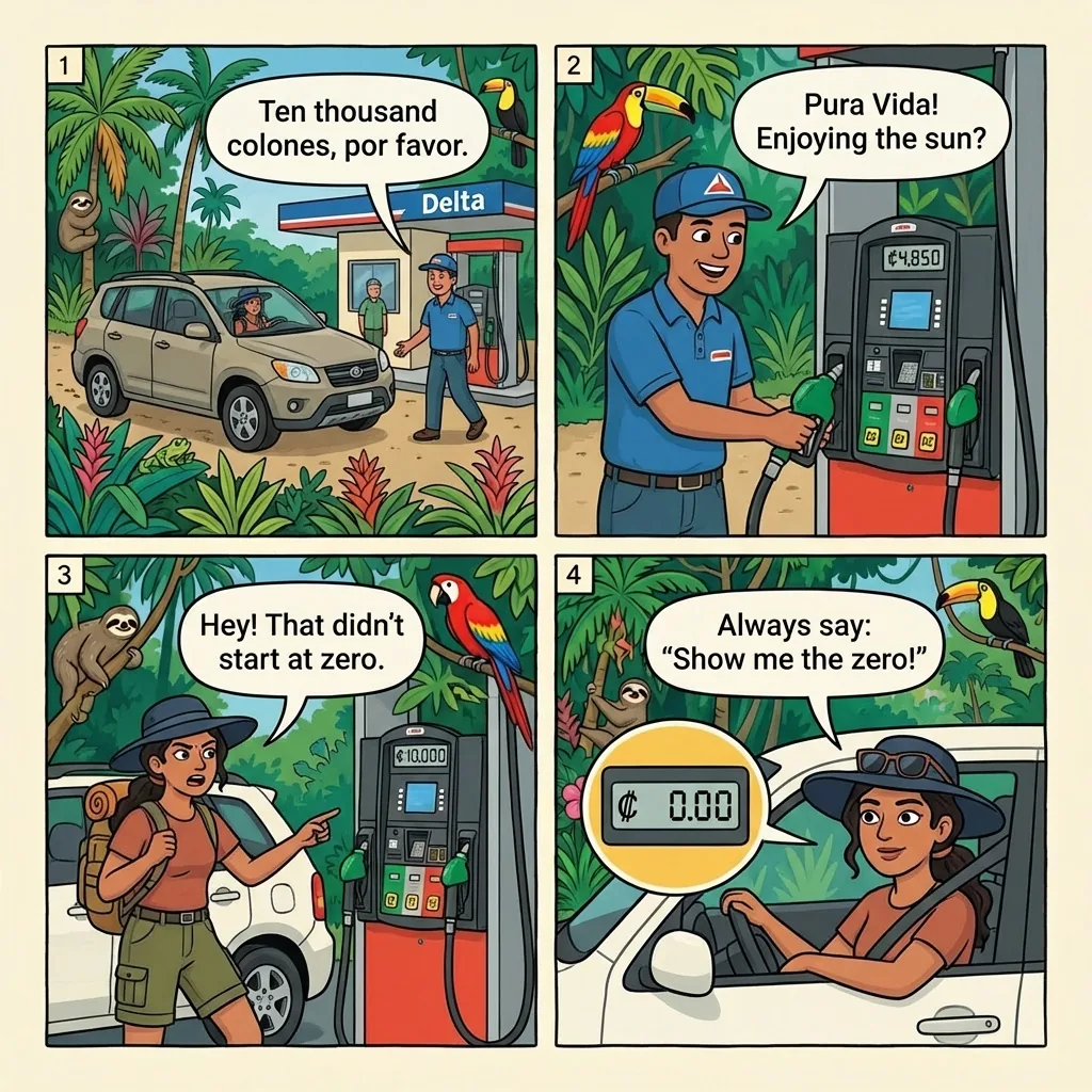 'Pump Not Zeroed' Short-Change at Delta Stations — comic illustration