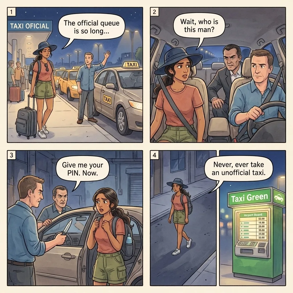 The Lima Express-Kidnapping Unmarked Taxi — comic illustration