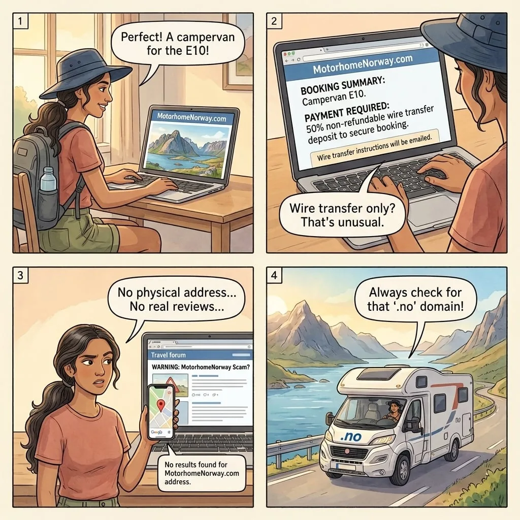 Motorhome Norway Phantom-Operator Rental — comic illustration