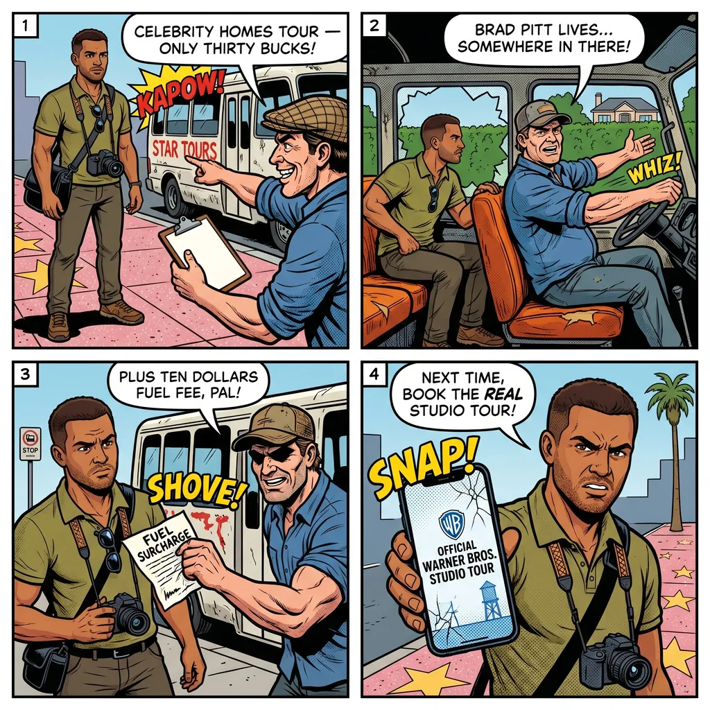 Fake Celebrity Home / Studio Tour Vans — comic illustration