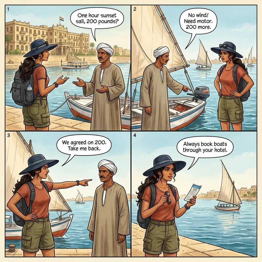 The Felucca Wind Tax — comic illustration