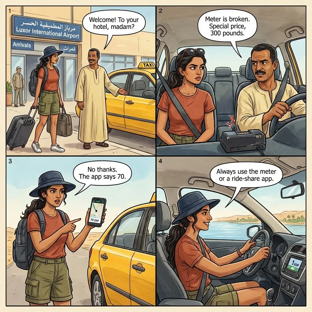 The Broken Taxi Meter — comic illustration