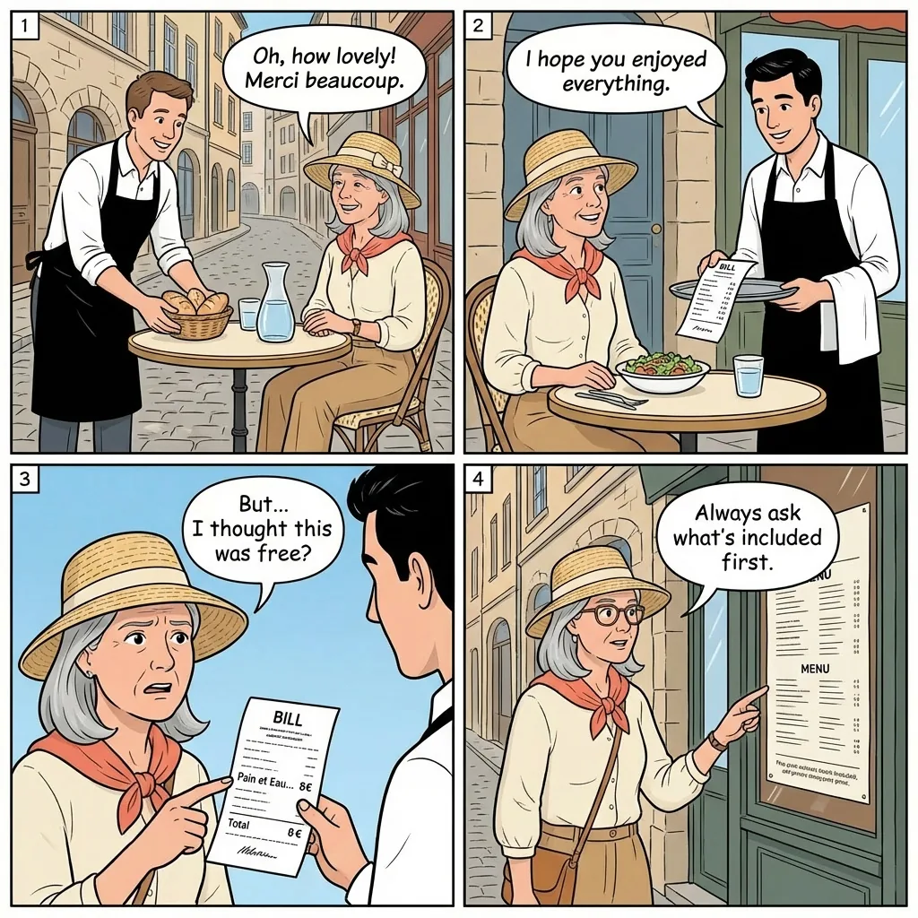 Restaurant Overcharging — comic illustration