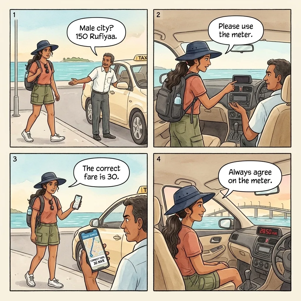 The Velana Airport-to-Male Meter-Off Quote — comic illustration
