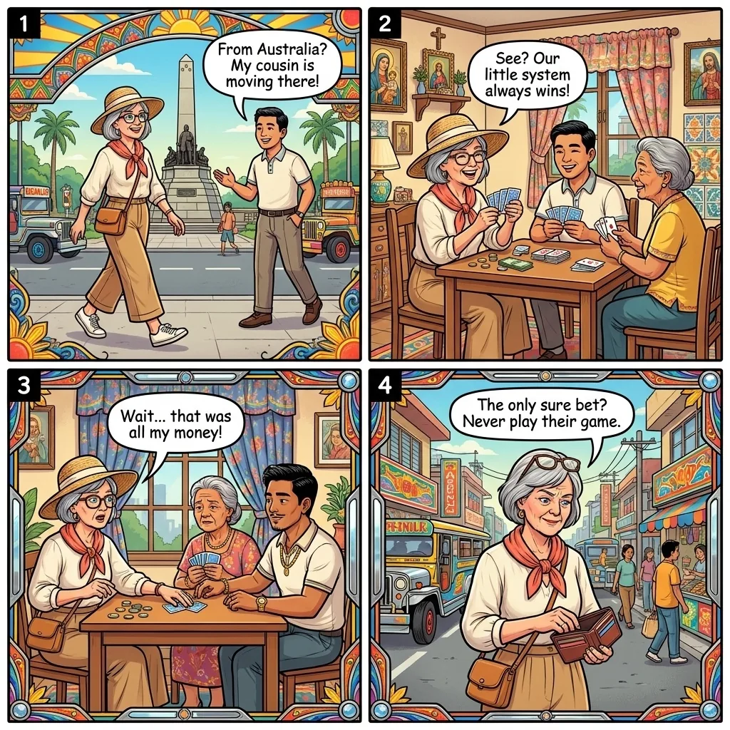 The Ermita 'Long-Lost Cousin' Card Game — comic illustration