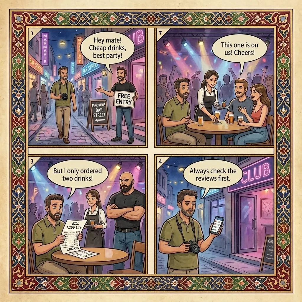 The Barlar Sokağı Drink-Spike — comic illustration