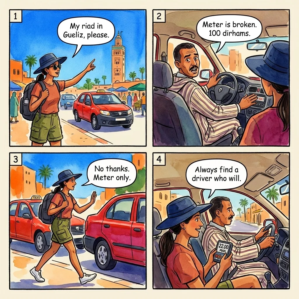 Petit Taxi Meter Scam — comic illustration