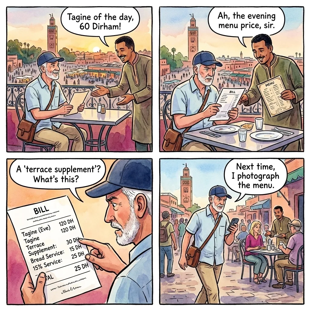 Restaurant Menu Switch — comic illustration