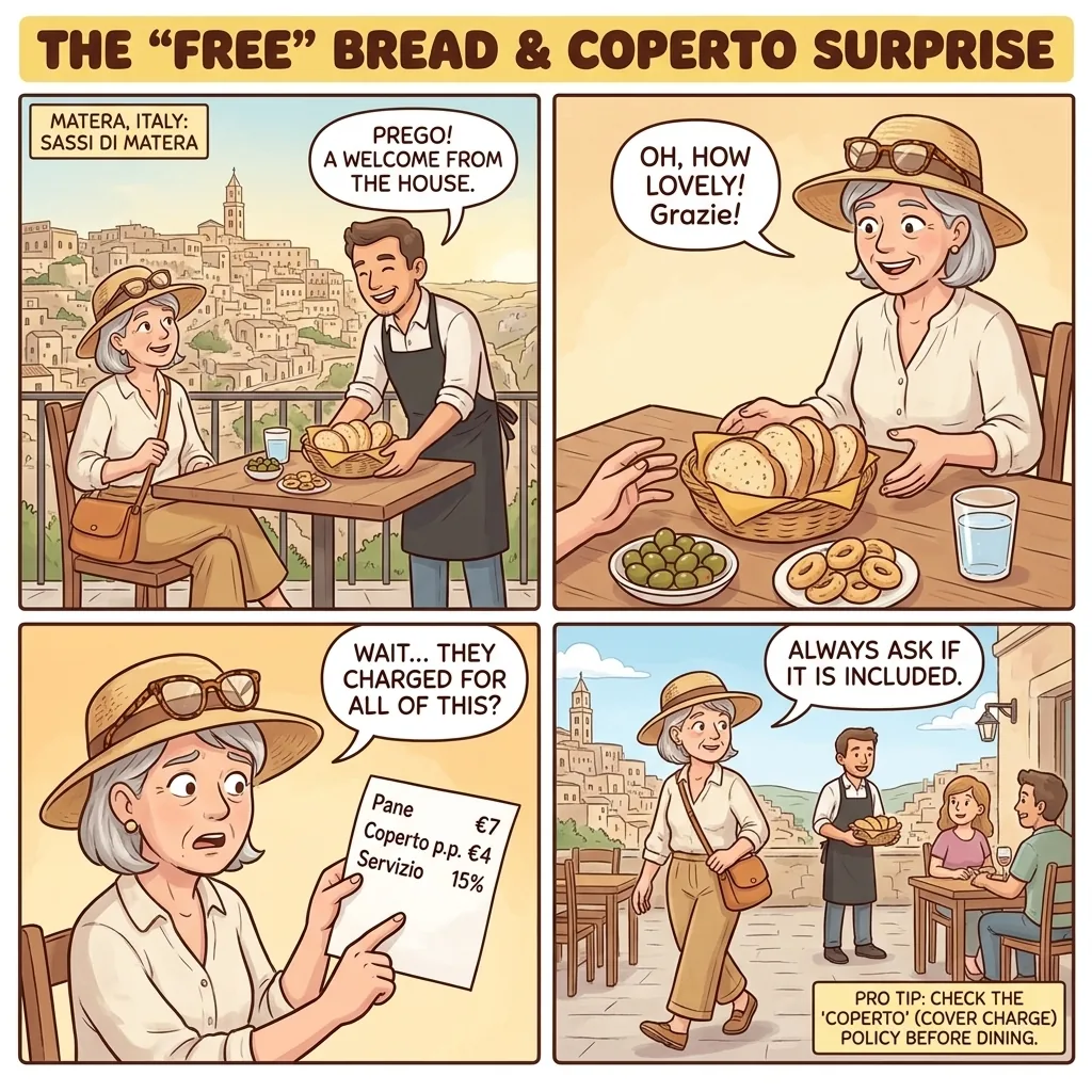 Sassi Restaurant Tourist-Zone Bill Padding — comic illustration
