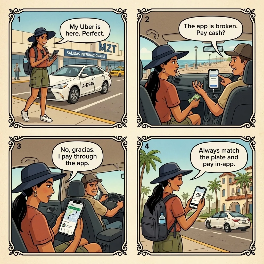 Malecón Uber Off-App Cash Hustle — comic illustration