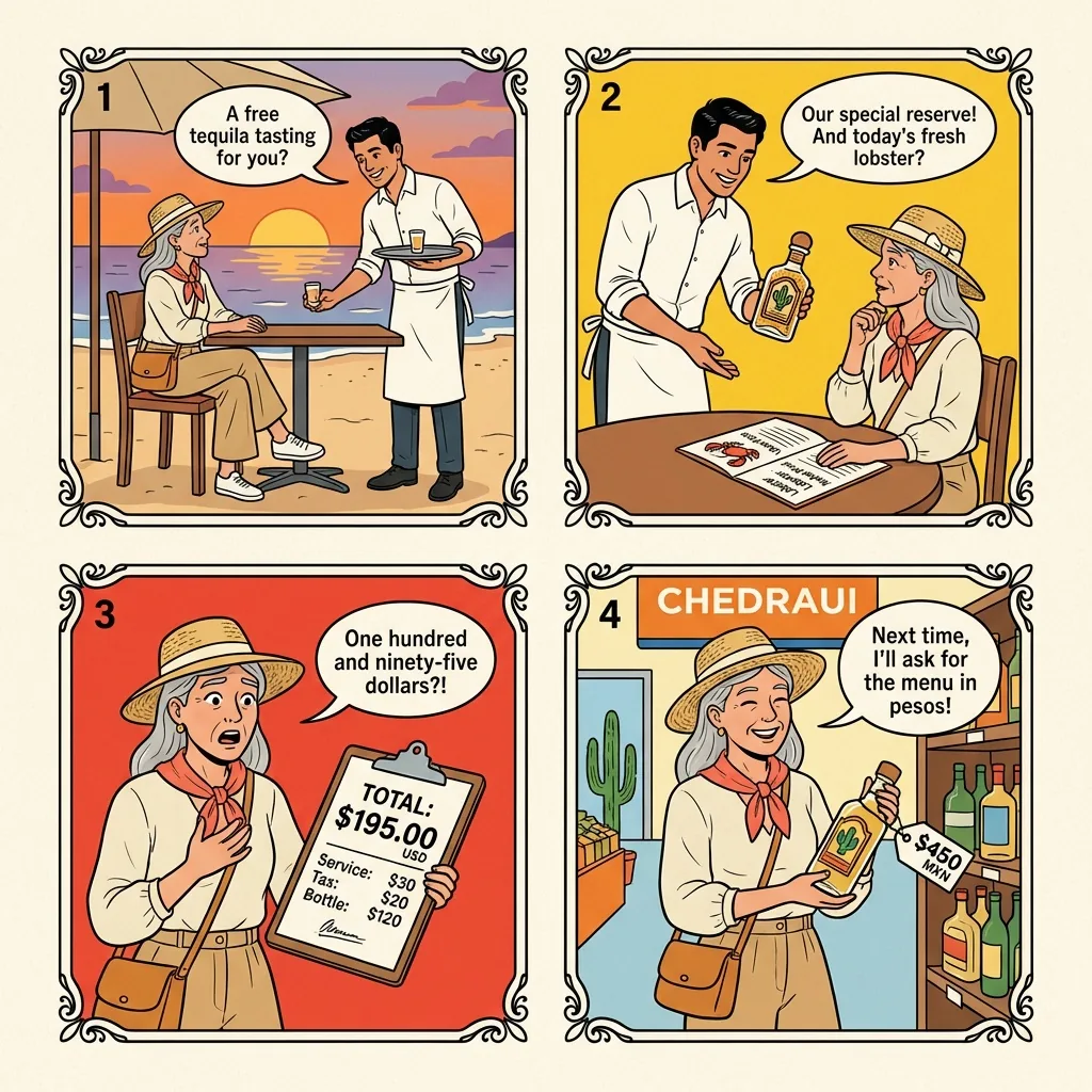 Zona Dorada Tequila-Tasting Trap — comic illustration