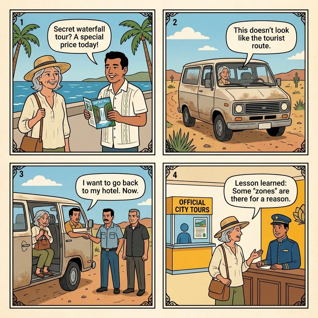 Sinaloa 'Do Not Travel' Fear Hustle — comic illustration