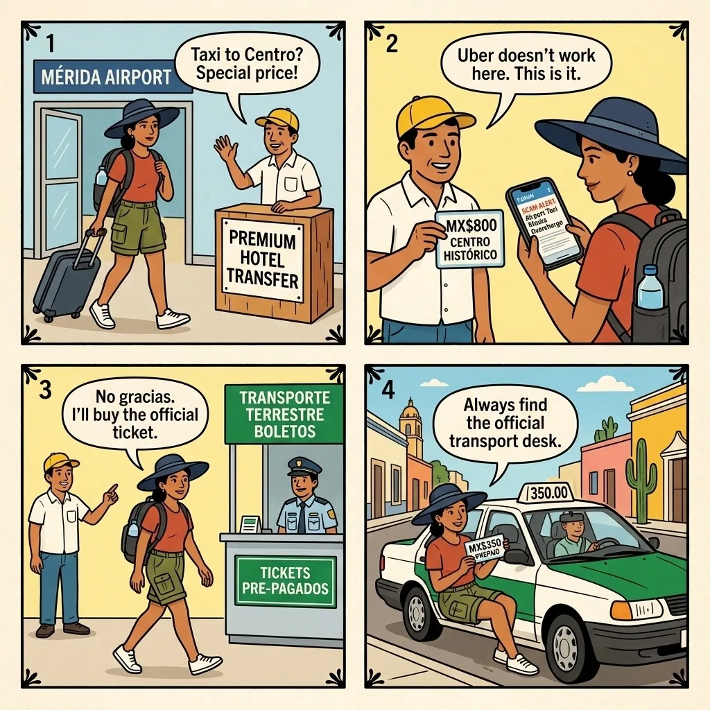 MID Airport Pre-Paid Taxi Padding — comic illustration