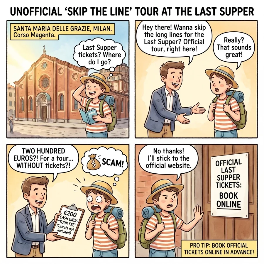 Unofficial 'Skip the Line' Tour at the Last Supper — comic illustration