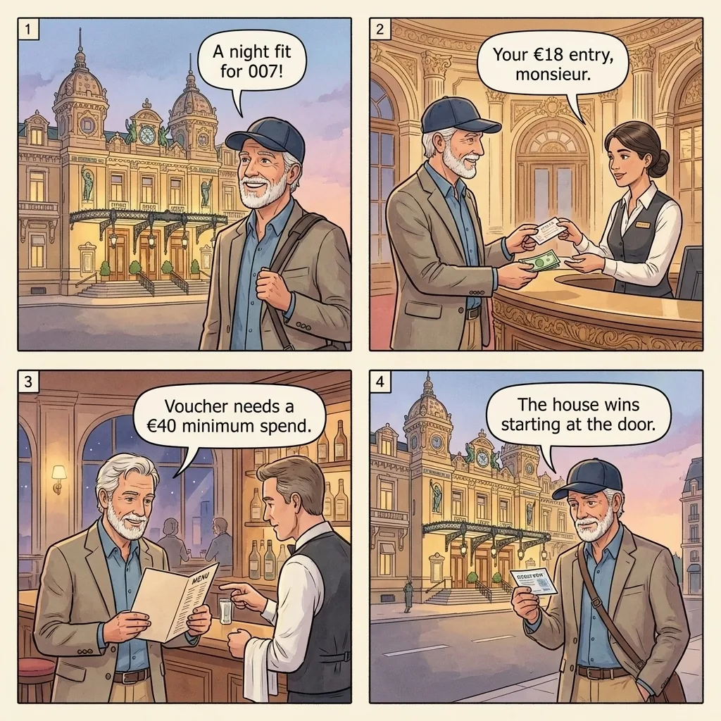 The Monte-Carlo Casino Cocktail-and-Slot Markup — comic illustration