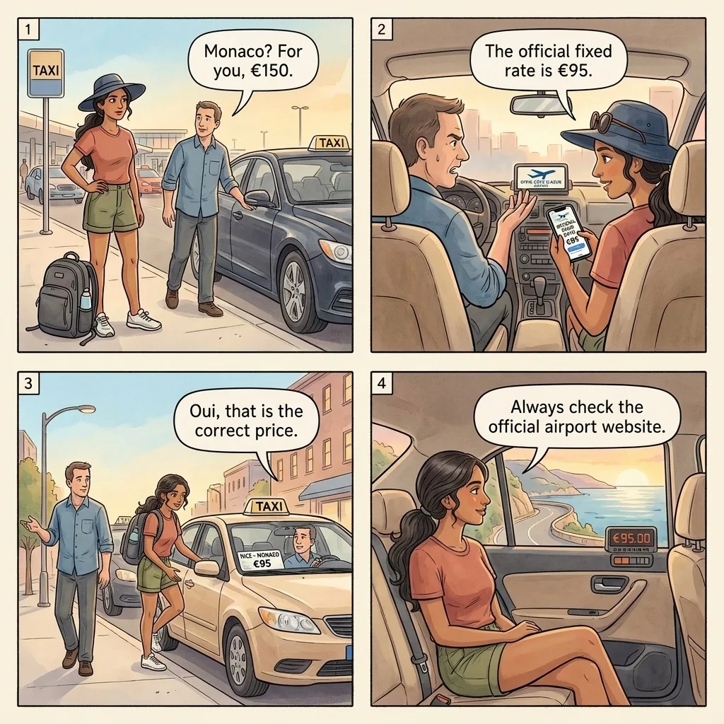 The Nice Airport Monaco-Curb Quote — comic illustration
