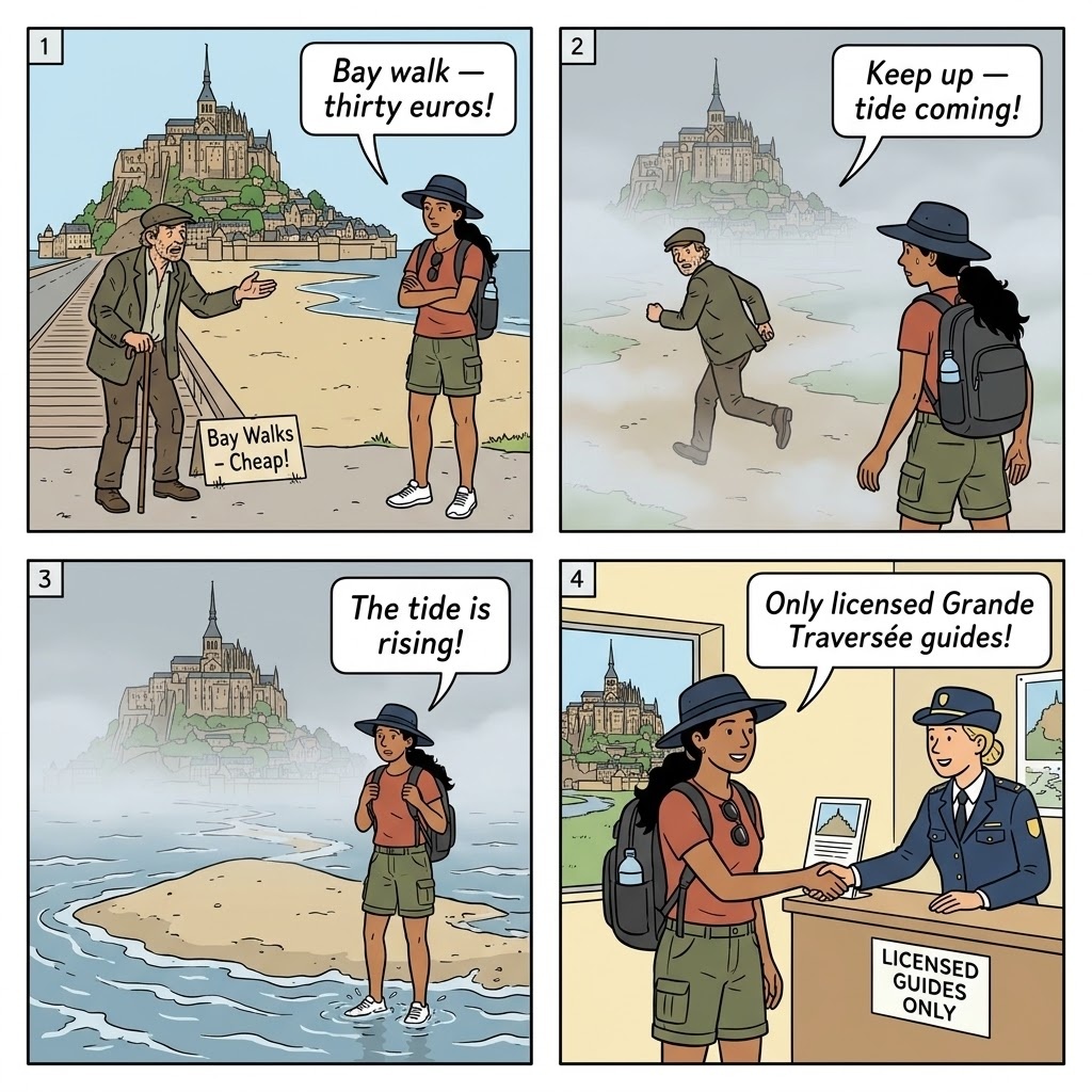 Tide Timing Trap — comic illustration