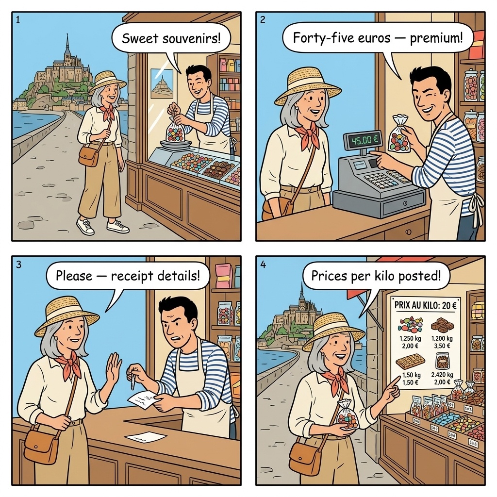 Candy Shop Overcharging — comic illustration