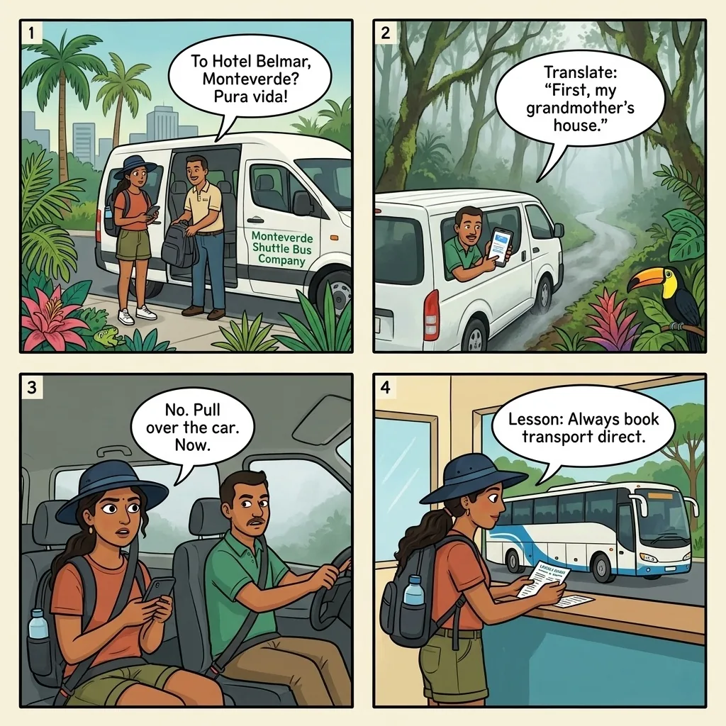 Bookaway Shuttle Wrong-Pickup Kidnapping Scare — comic illustration