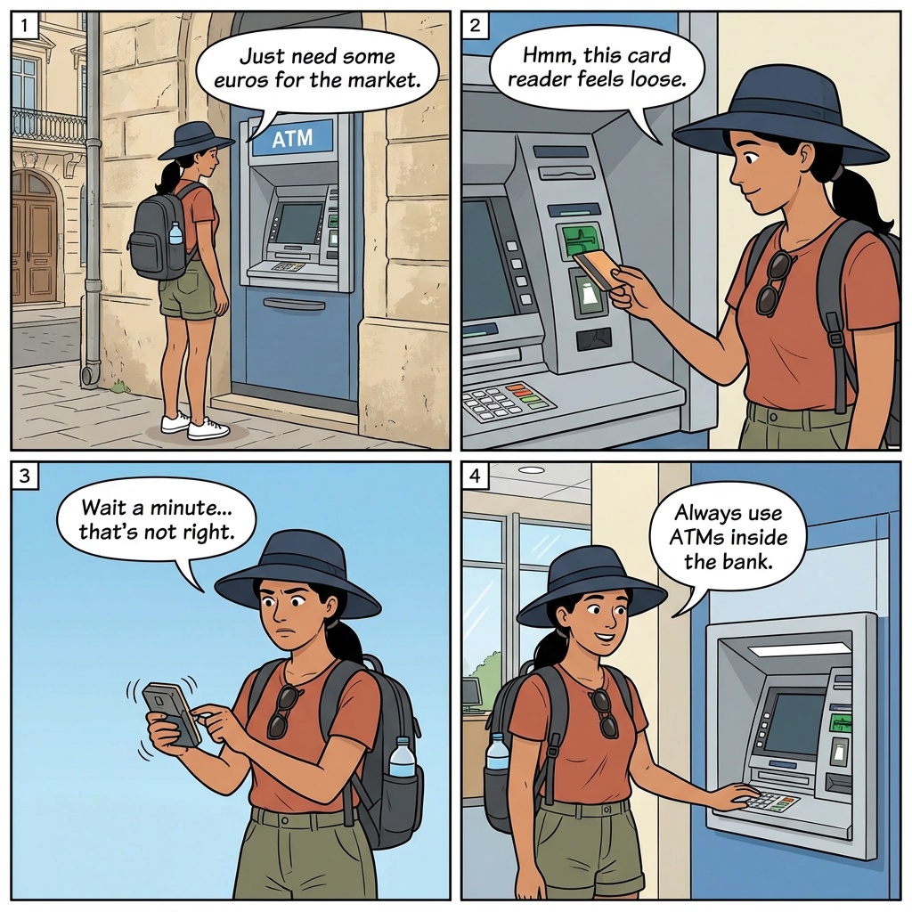 ATM Skimming — comic illustration