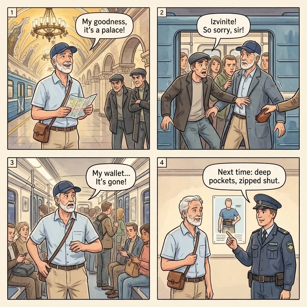 The Metro Pickpocket Ring — comic illustration