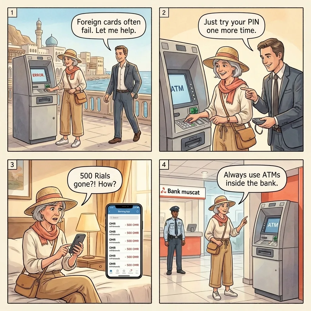 The Muttrah ATM Helper-Skim — comic illustration