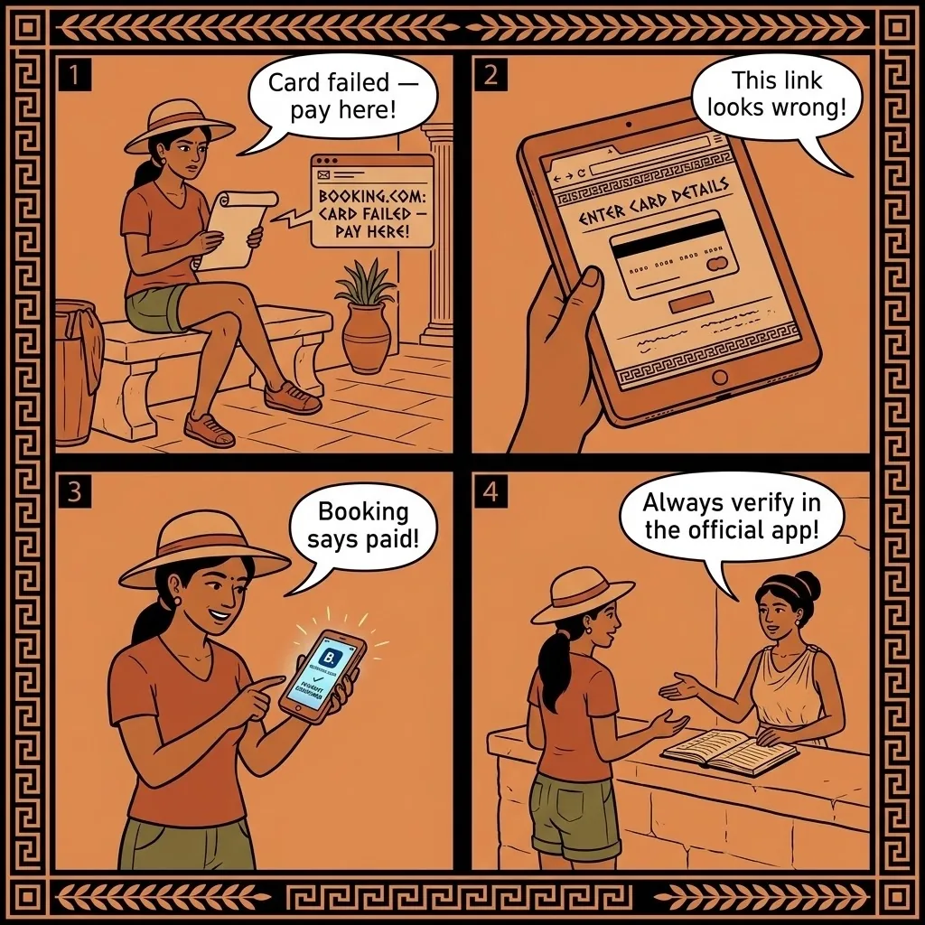 Hotel Overbooking & 'Eclipse-Style' Accommodation Fraud — comic illustration