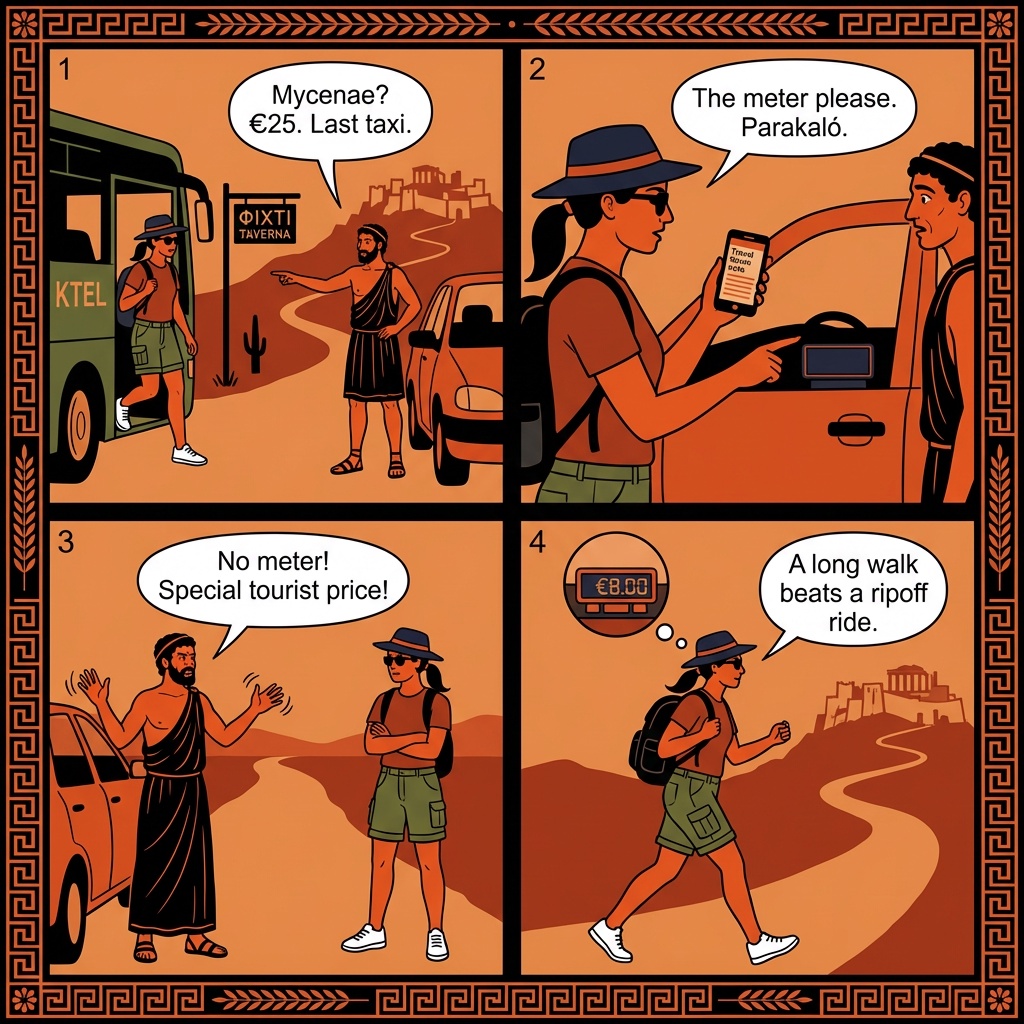 Fichti Junction Mycenae 'Last Taxi' Premium — comic illustration
