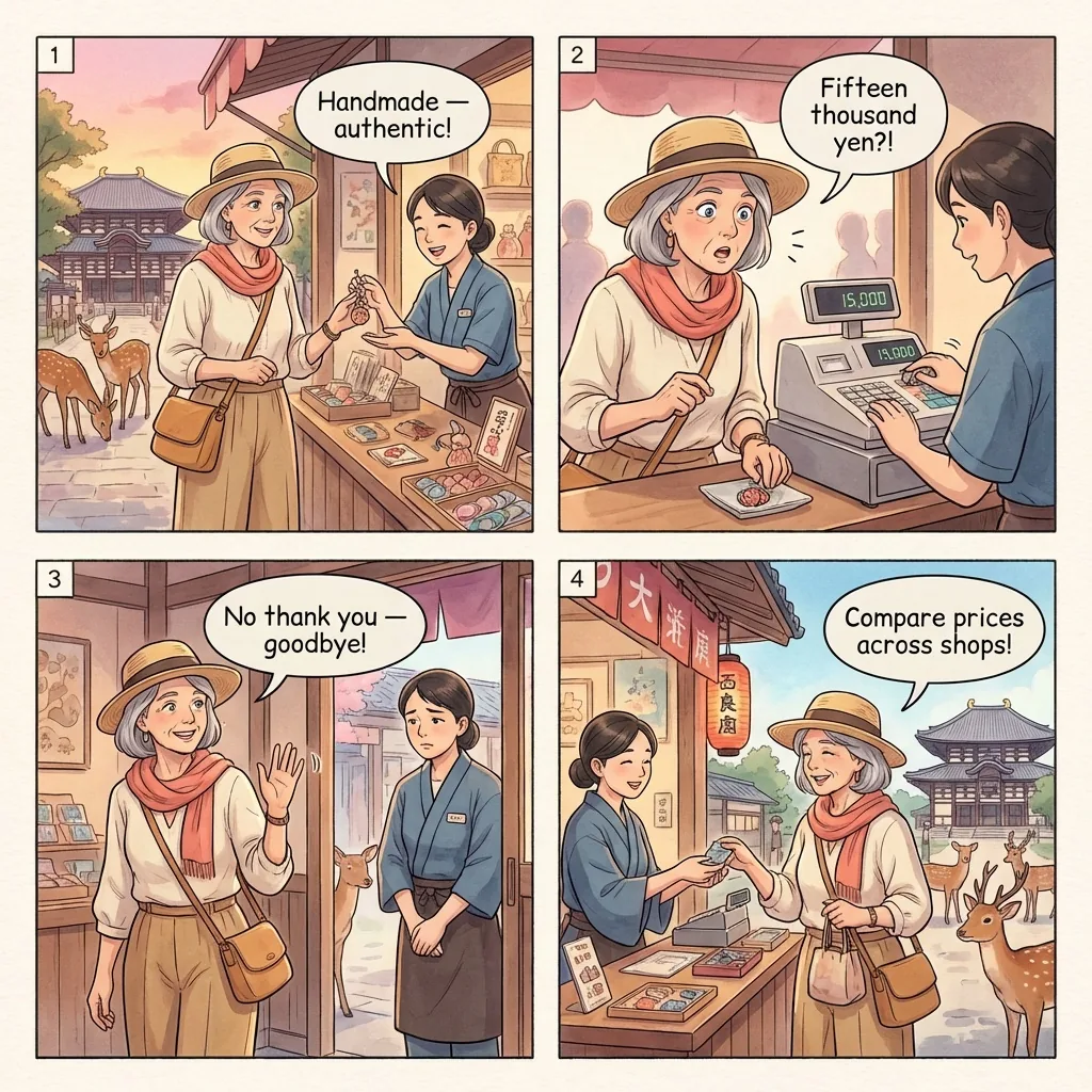 The Sanjo-dori / Higashimuki-dori Overpriced Souvenir Shakedown — comic illustration