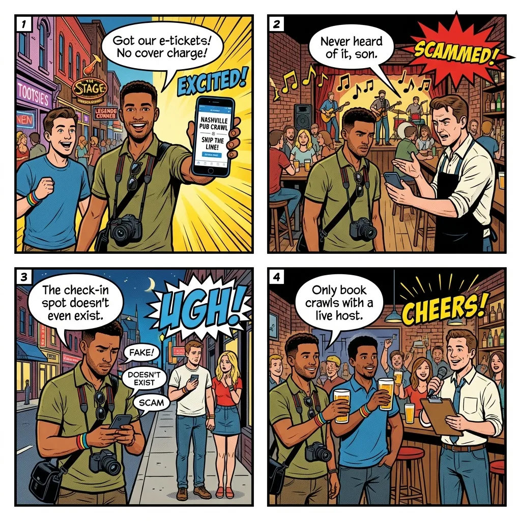Bogus Bar Crawl Wristband — comic illustration