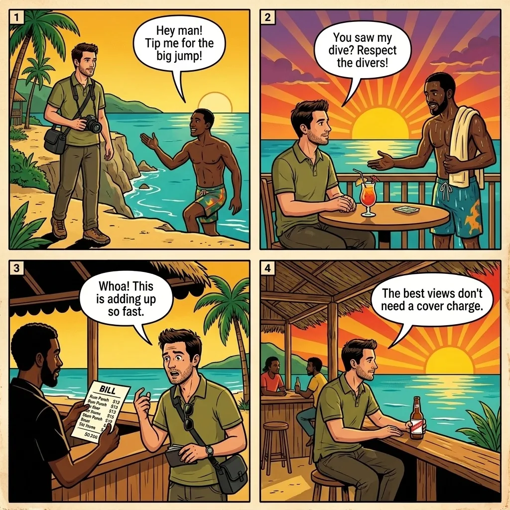 The Rick's Cafe Tip Shakedown — comic illustration