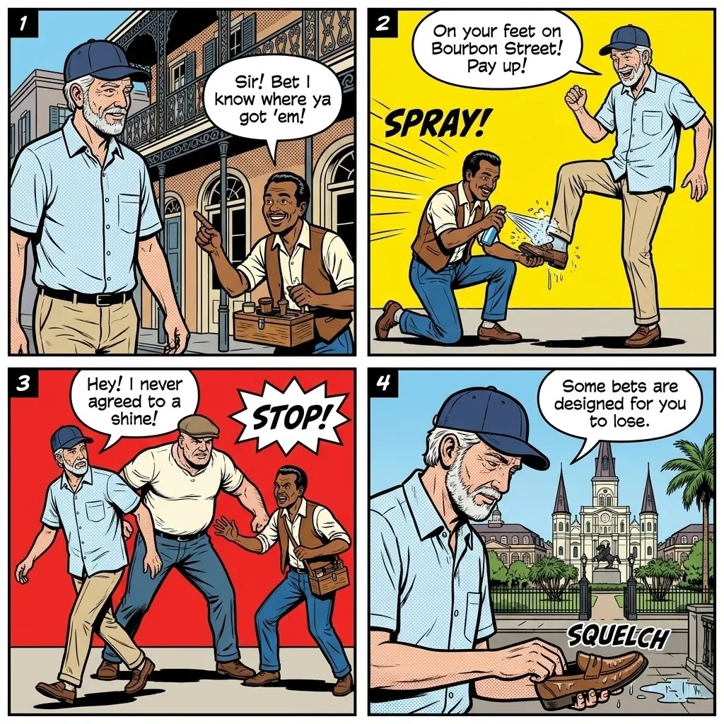 Shoe Bet Hustle — comic illustration