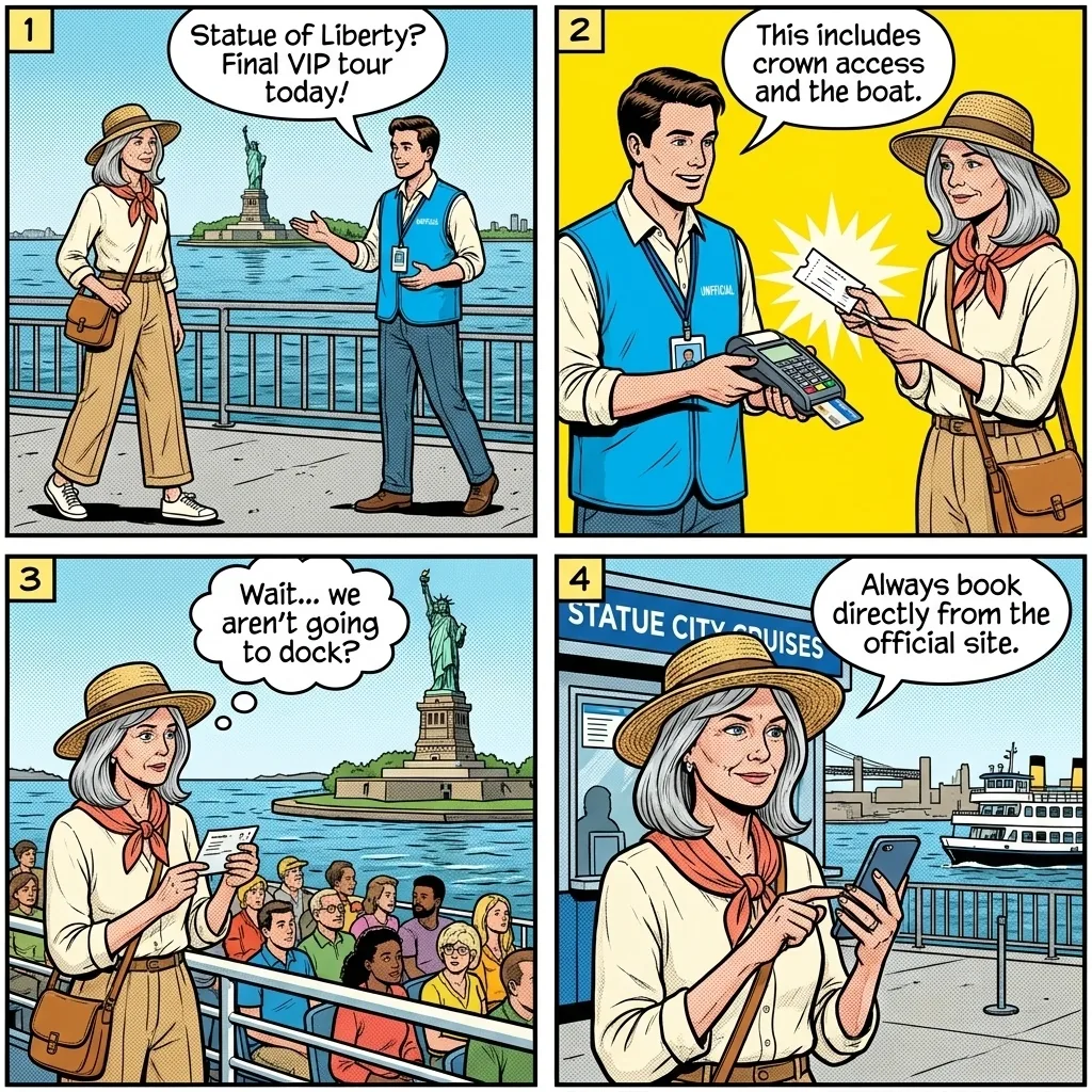 Fake Statue of Liberty Tickets — comic illustration
