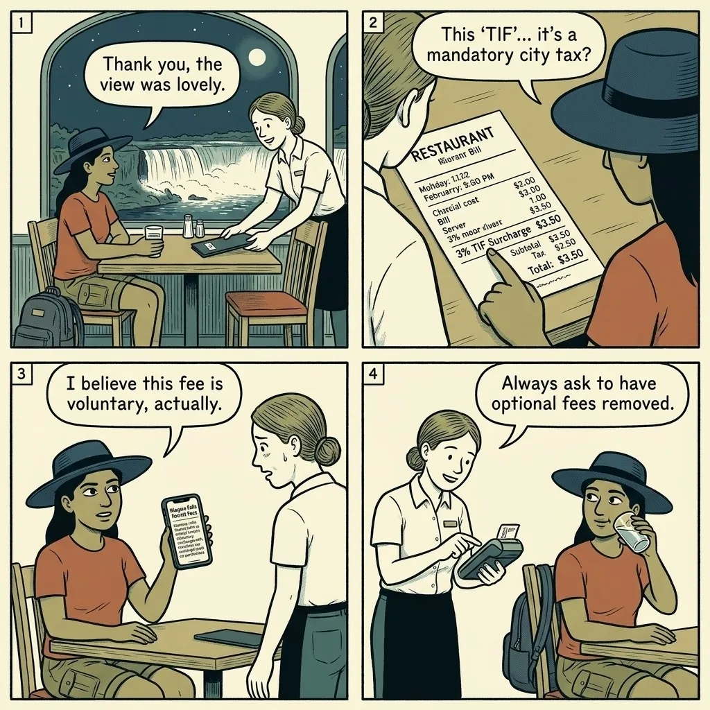 The Hidden TIF Tourist Fee — comic illustration