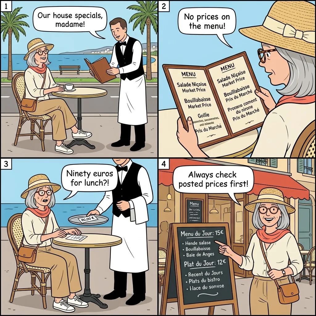 Restaurant Overcharging / Water Scam — comic illustration