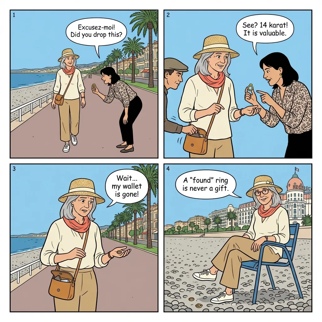 Gold Ring Scam — comic illustration