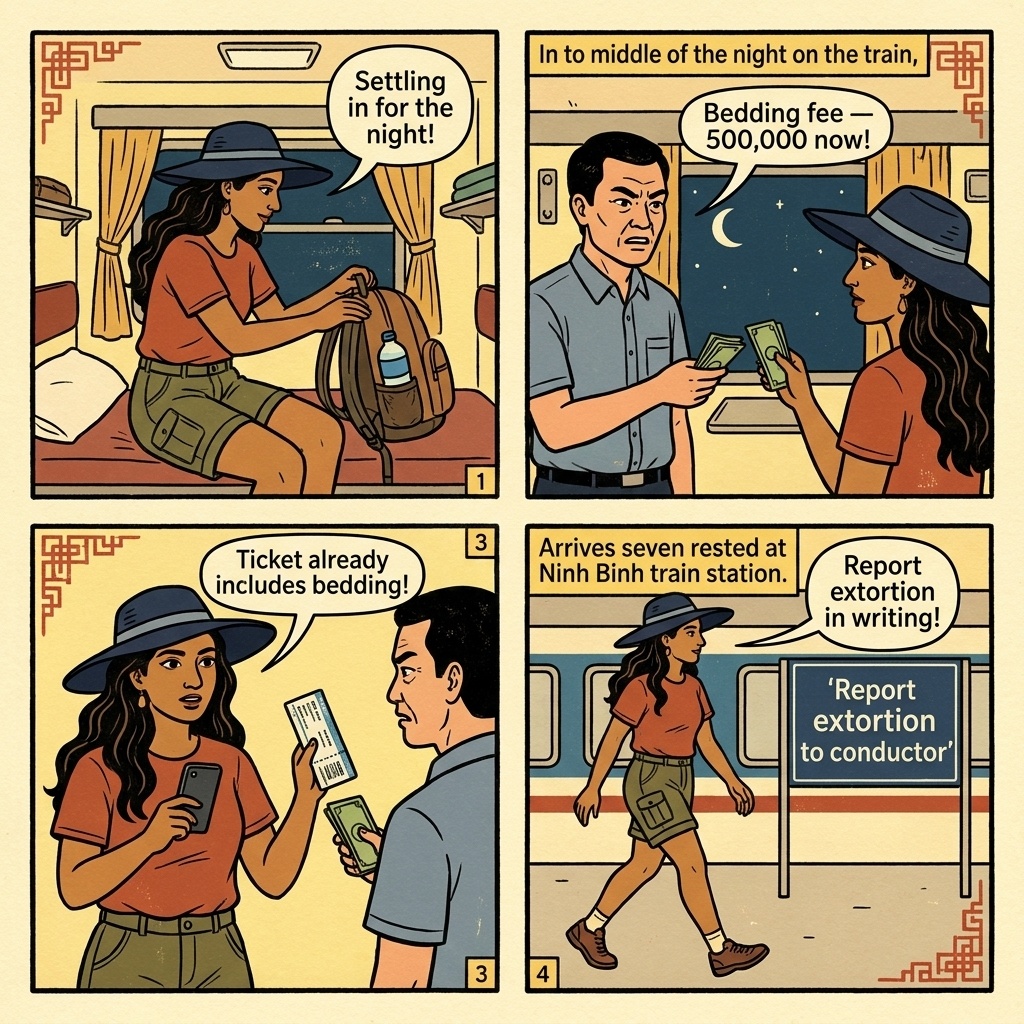 Brazen Overnight Train Attendant Extortion — comic illustration