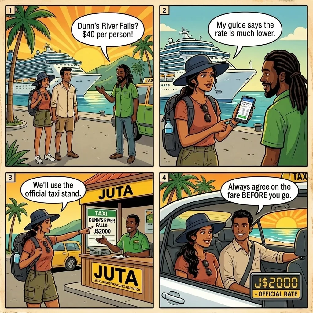 The Tourist Taxi Overcharge — comic illustration