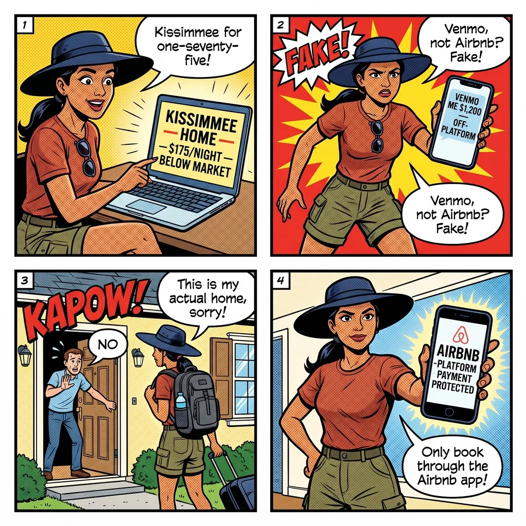 Vacation Rental Phantom Listing — comic illustration