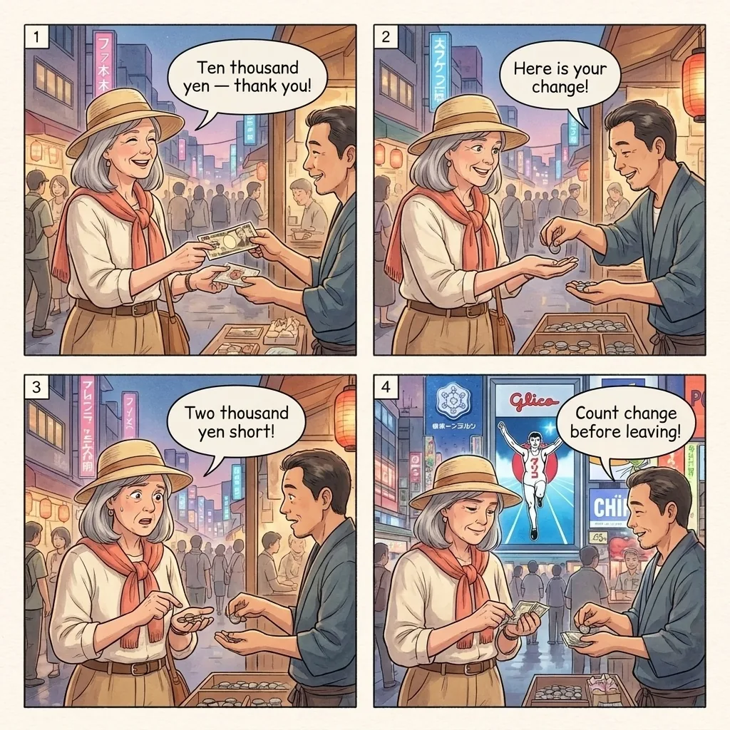 Coin Change Shortchange — comic illustration
