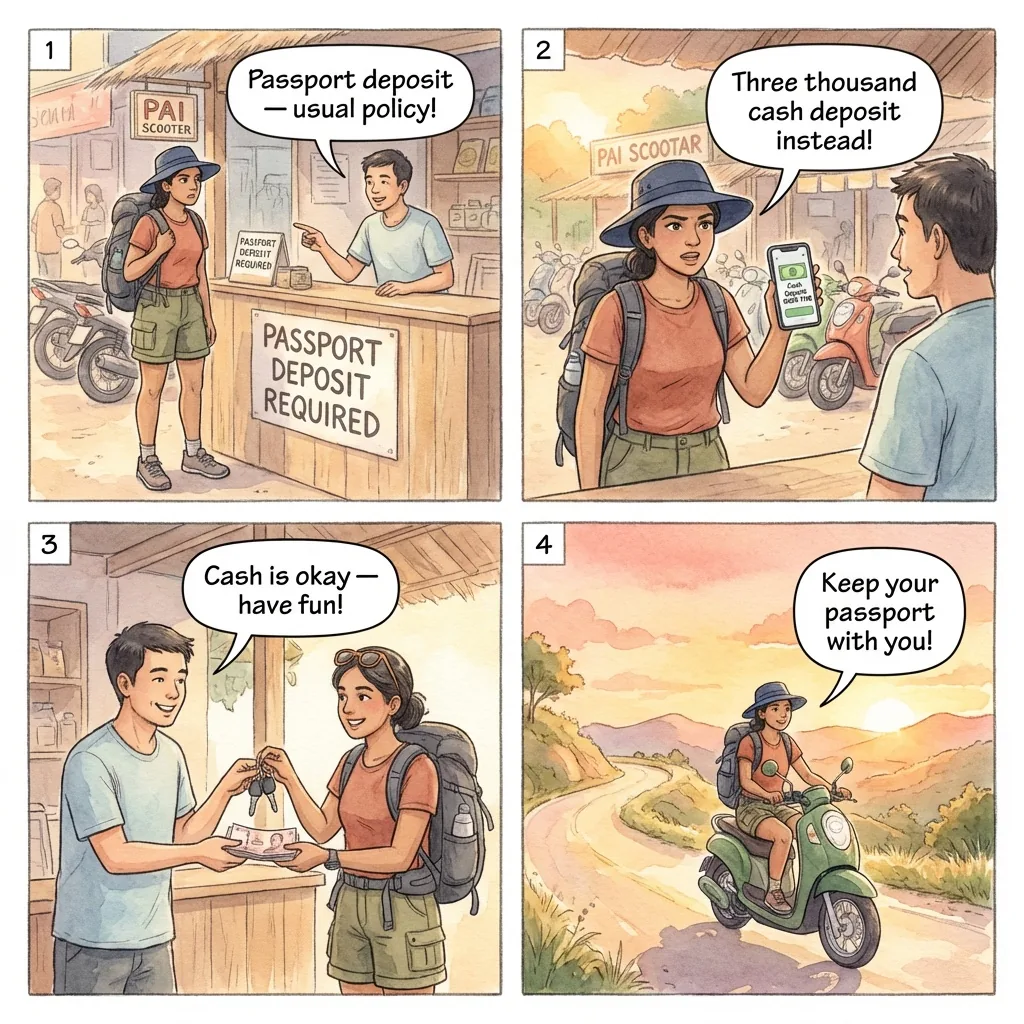 The Scooter Rental Passport Hostage — comic illustration