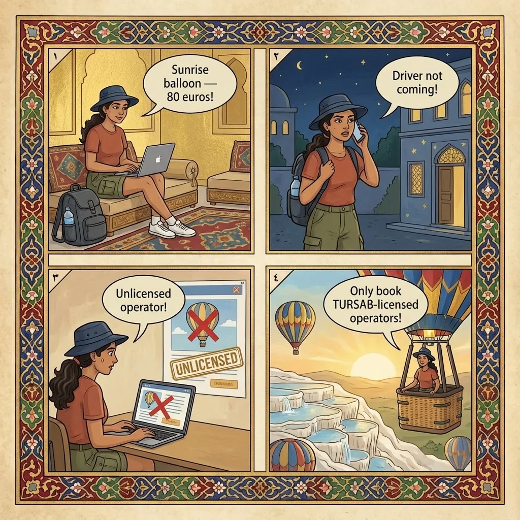 The Pamukkale Balloon Operator Switch — comic illustration