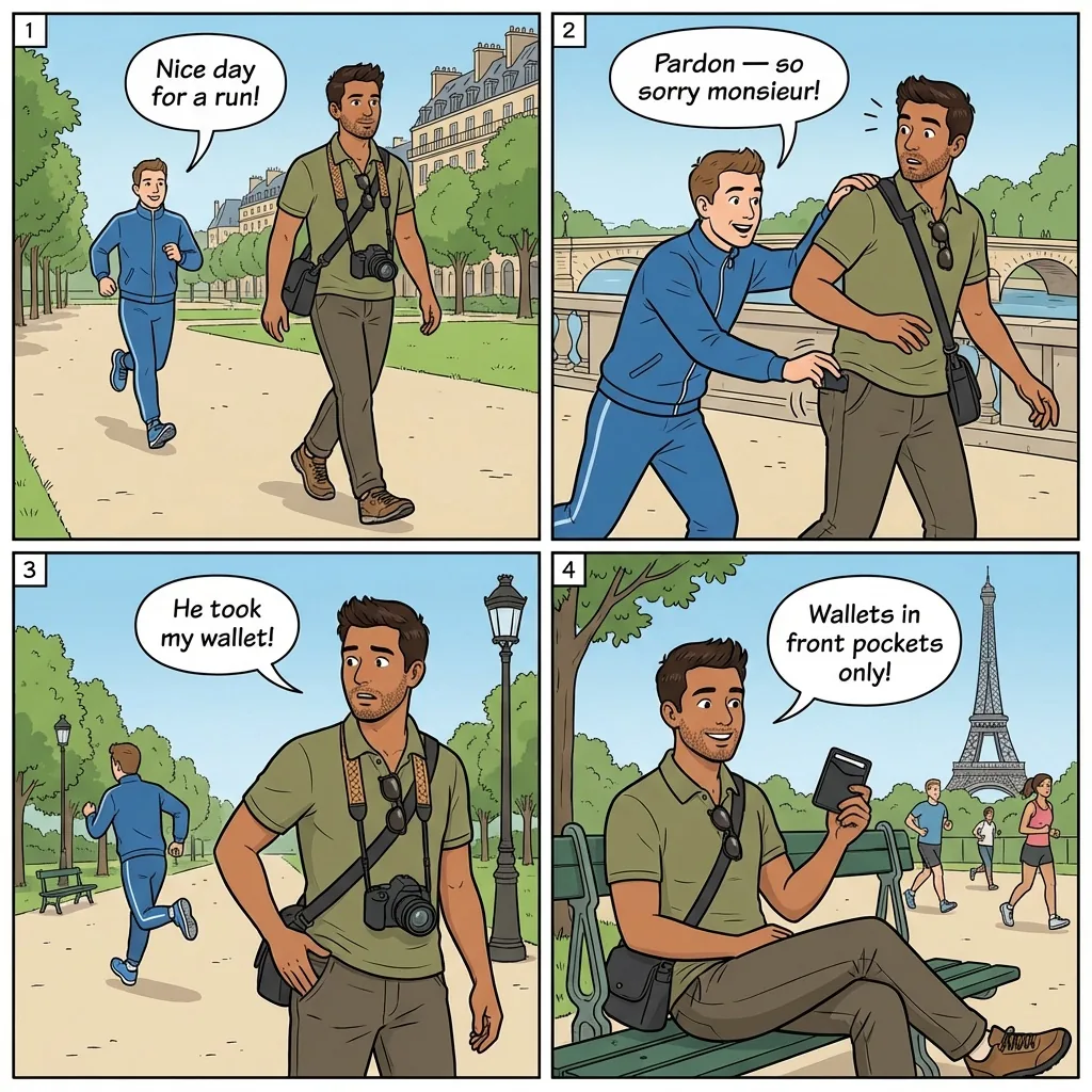 Clumsy Jogger Bump-and-Lift — comic illustration