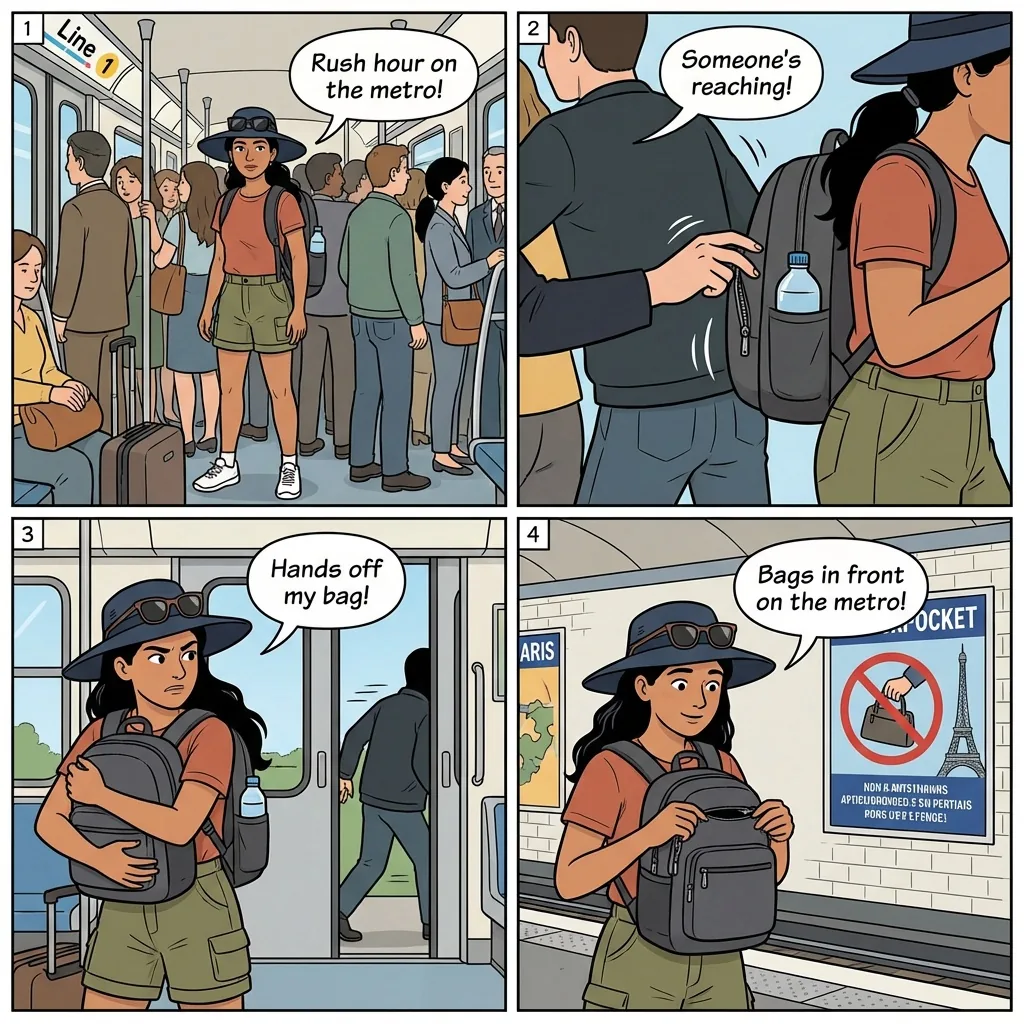Boarding-Crush Wallet Lift — comic illustration