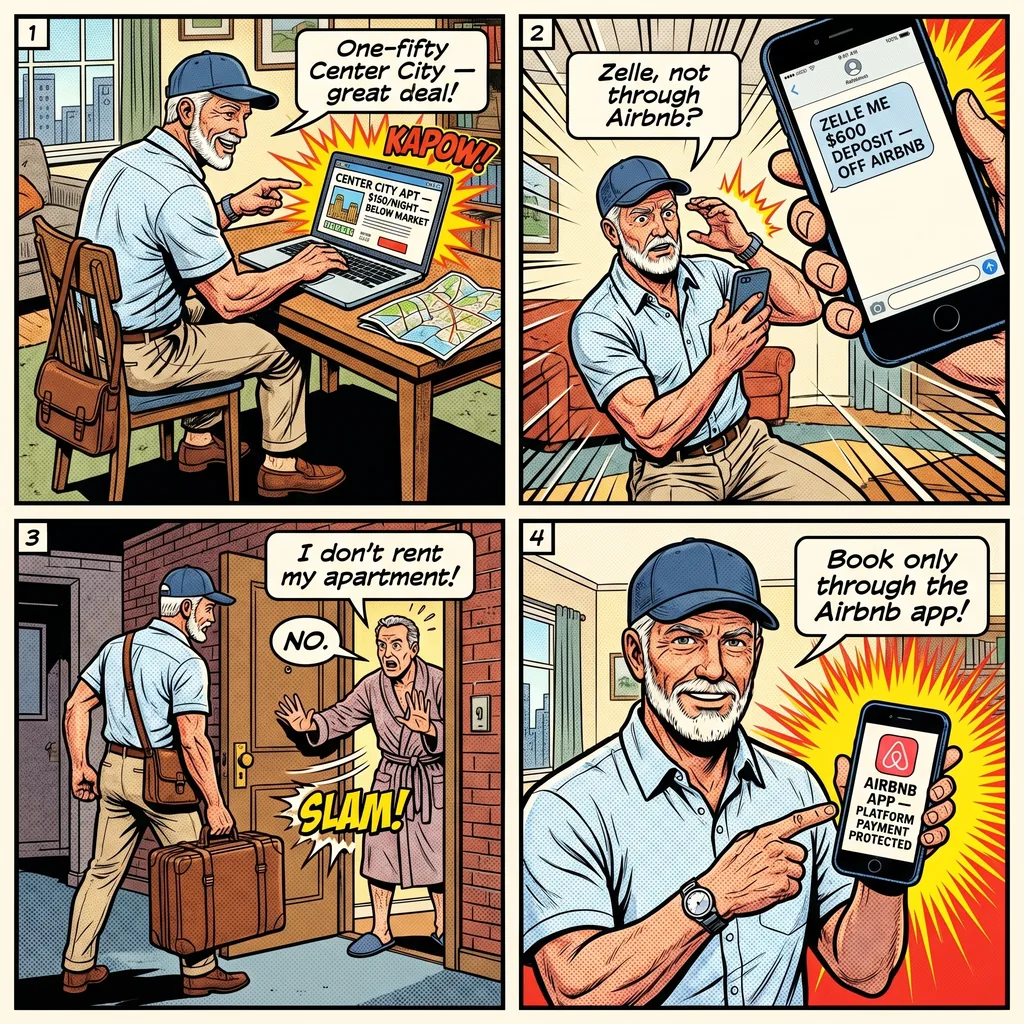 Philadelphia Airbnb & Short-Term Rental Fraud — comic illustration