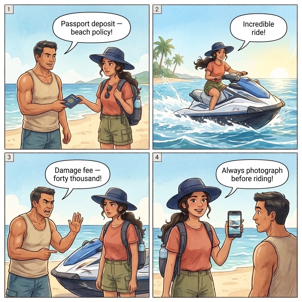 The Patong Jet-Ski Damage Deposit — comic illustration
