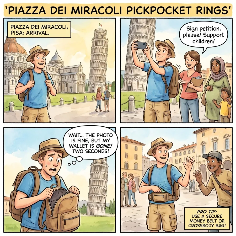 Piazza dei Miracoli Pickpocket Rings — comic illustration